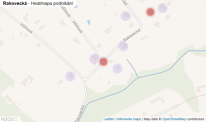 Mapa Rakovecká - Firmy v ulici.