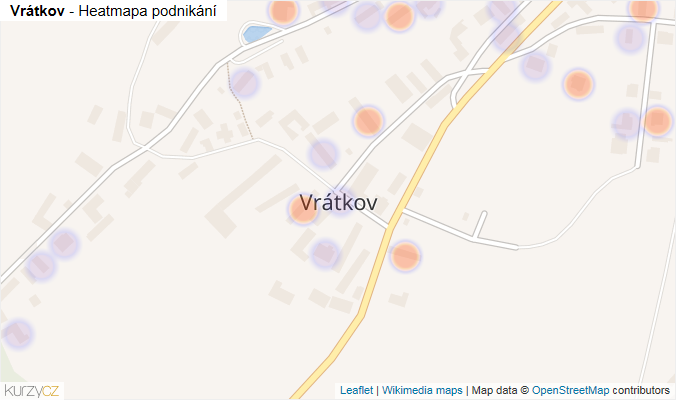 Mapa Vrátkov - Firmy v části obce.