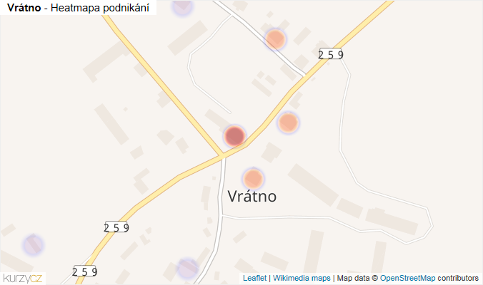 Mapa Vrátno - Firmy v části obce.