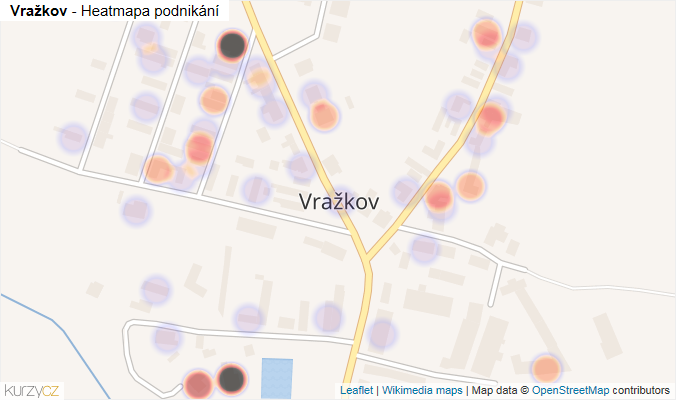 Mapa Vražkov - Firmy v části obce.