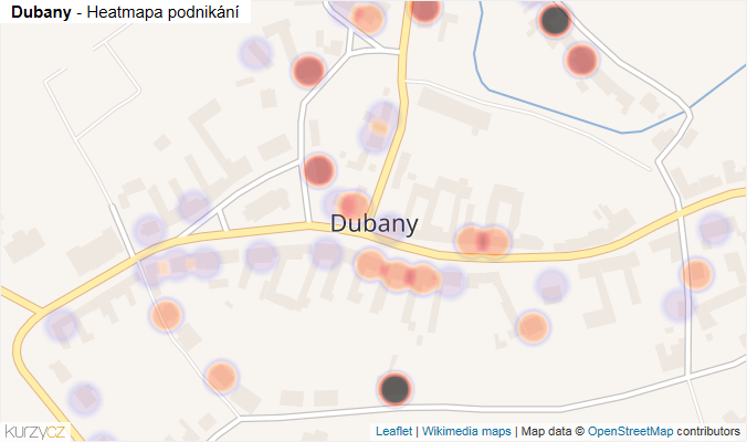 Mapa Dubany - Firmy v části obce.