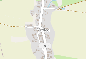 Vrbice v obci Vrbice - mapa části obce