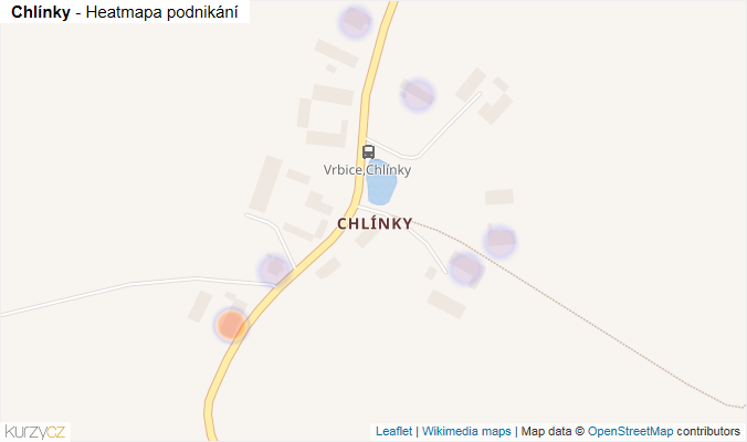 Mapa Chlínky - Firmy v části obce.