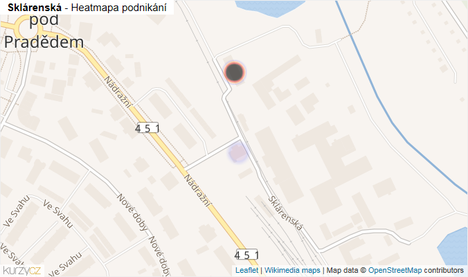 Mapa Sklárenská - Firmy v ulici.