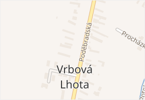Poděbradská v obci Vrbová Lhota - mapa ulice
