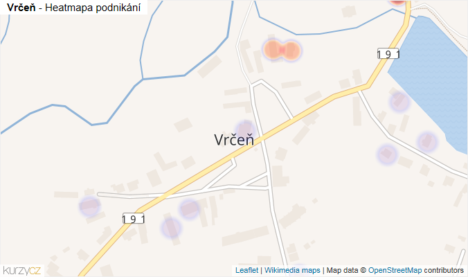 Mapa Vrčeň - Firmy v části obce.