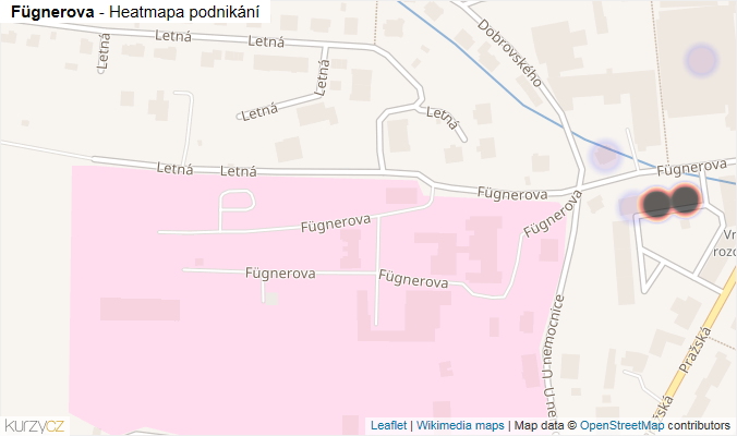 Mapa Fügnerova - Firmy v ulici.