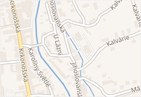 Jihoslovanská v obci Vrchlabí - mapa ulice
