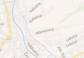 Mánesova v obci Vrchlabí - mapa ulice