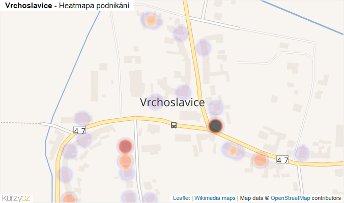 Mapa Vrchoslavice - Firmy v části obce.