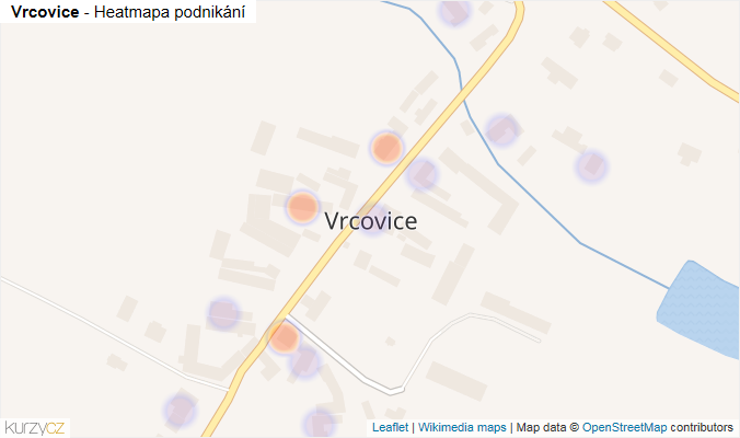 Mapa Vrcovice - Firmy v části obce.
