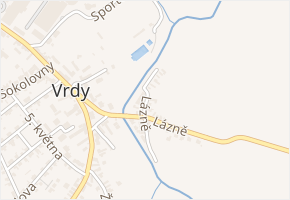 Lázně v obci Vrdy - mapa ulice