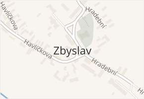 Zbyslav v obci Vrdy - mapa části obce