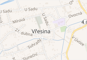 21. dubna v obci Vřesina - mapa ulice