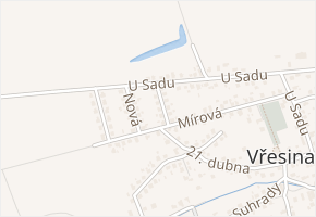 Hutnická v obci Vřesina - mapa ulice