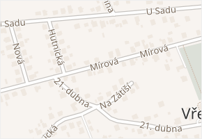 Mírová v obci Vřesina - mapa ulice