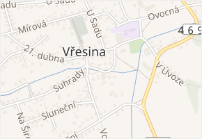 Na Návsi v obci Vřesina - mapa ulice