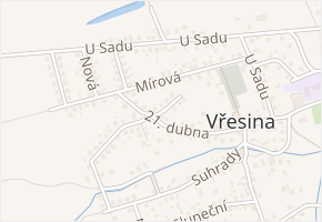 Na Zátiší v obci Vřesina - mapa ulice