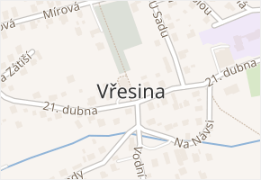 Vřesina v obci Vřesina - mapa části obce