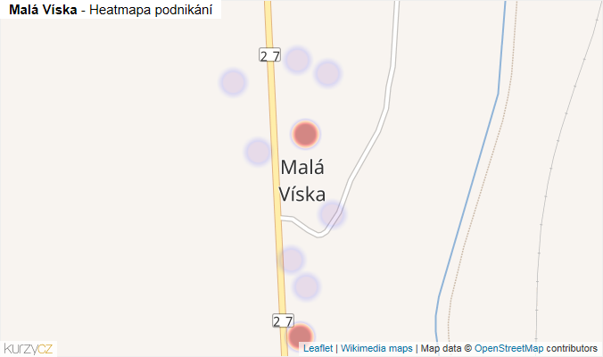 Mapa Malá Víska - Firmy v části obce.