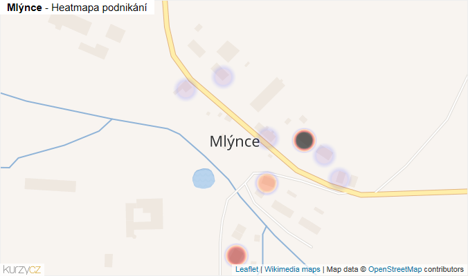 Mapa Mlýnce - Firmy v části obce.