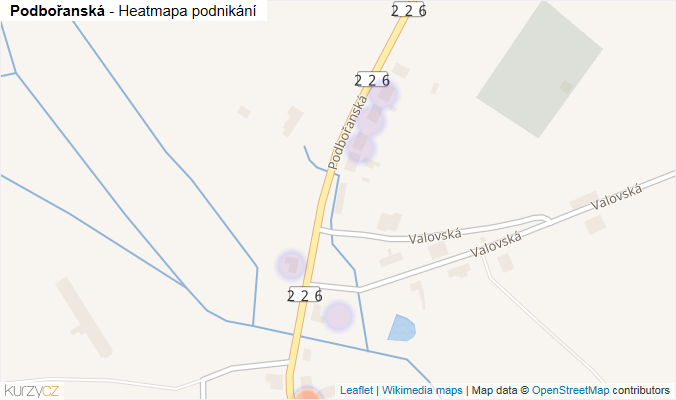 Mapa Podbořanská - Firmy v ulici.