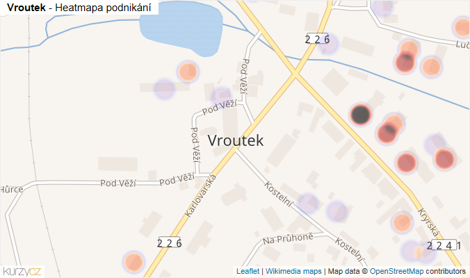 Mapa Vroutek - Firmy v části obce.