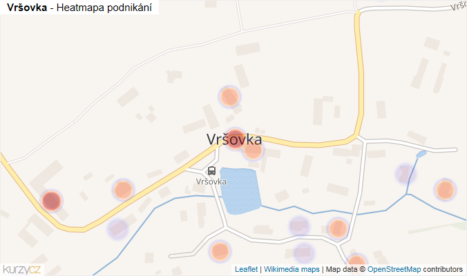 Mapa Vršovka - Firmy v části obce.
