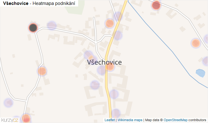 Mapa Všechovice - Firmy v části obce.
