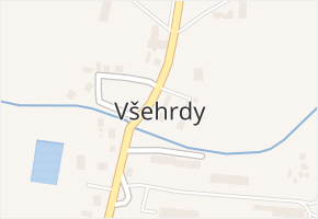 Všehrdy v obci Všehrdy - mapa části obce