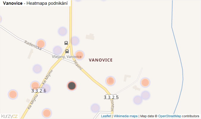 Mapa Vanovice - Firmy v části obce.