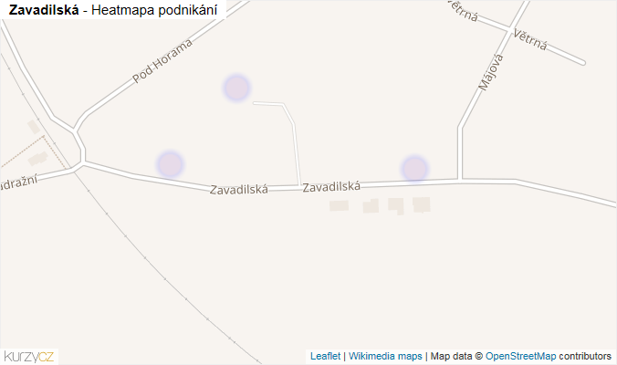 Mapa Zavadilská - Firmy v ulici.