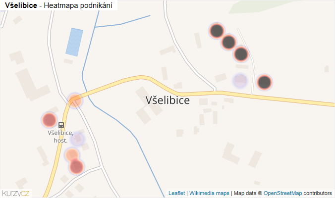 Mapa Všelibice - Firmy v části obce.