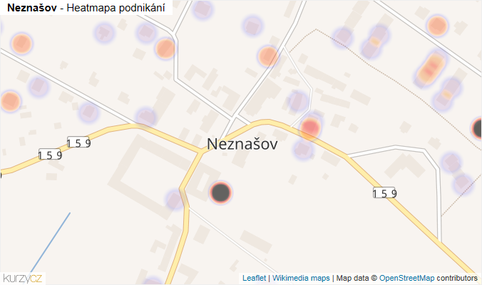 Mapa Neznašov - Firmy v části obce.