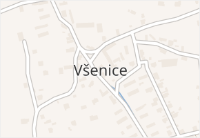 Všenice v obci Všenice - mapa části obce