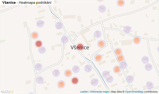 Mapa Všenice - Firmy v části obce.