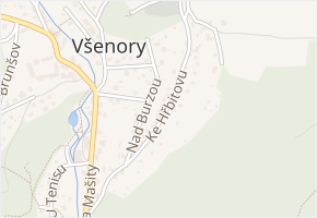 Ke Hřbitovu v obci Všenory - mapa ulice