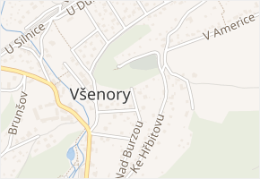 Nad Školou v obci Všenory - mapa ulice
