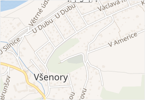 Pod hřbitovem v obci Všenory - mapa ulice