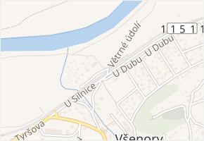 Vodárna v obci Všenory - mapa ulice