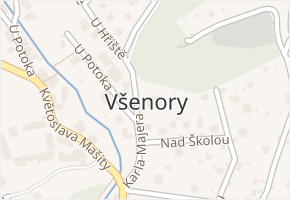 Všenory v obci Všenory - mapa části obce