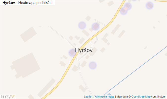 Mapa Hyršov - Firmy v části obce.