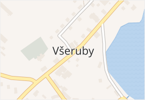 Všeruby v obci Všeruby - mapa části obce