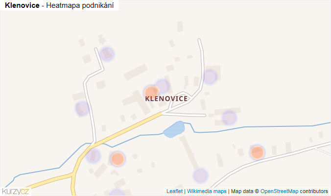 Mapa Klenovice - Firmy v části obce.