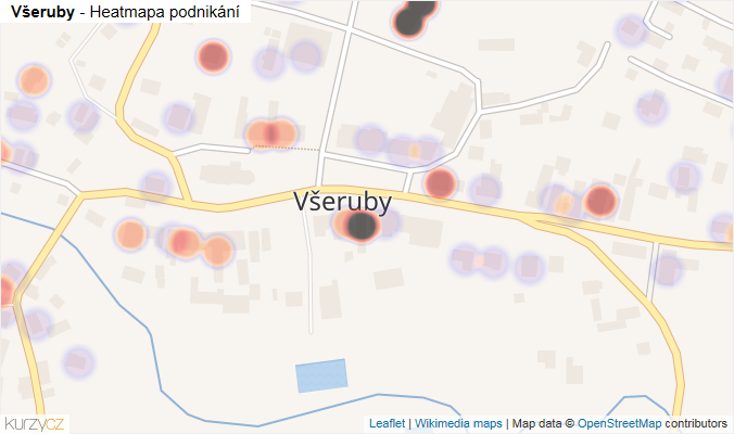Mapa Všeruby - Firmy v části obce.