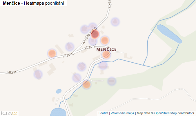 Mapa Menčice - Firmy v části obce.