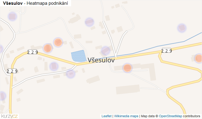 Mapa Všesulov - Firmy v části obce.