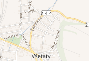 Václavova v obci Všetaty - mapa ulice