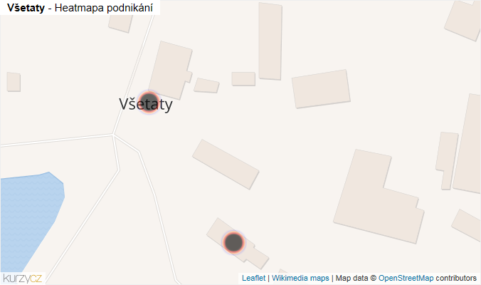Mapa Všetaty - Firmy v obci.