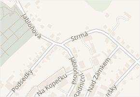 Jabloňová v obci Vsetín - mapa ulice